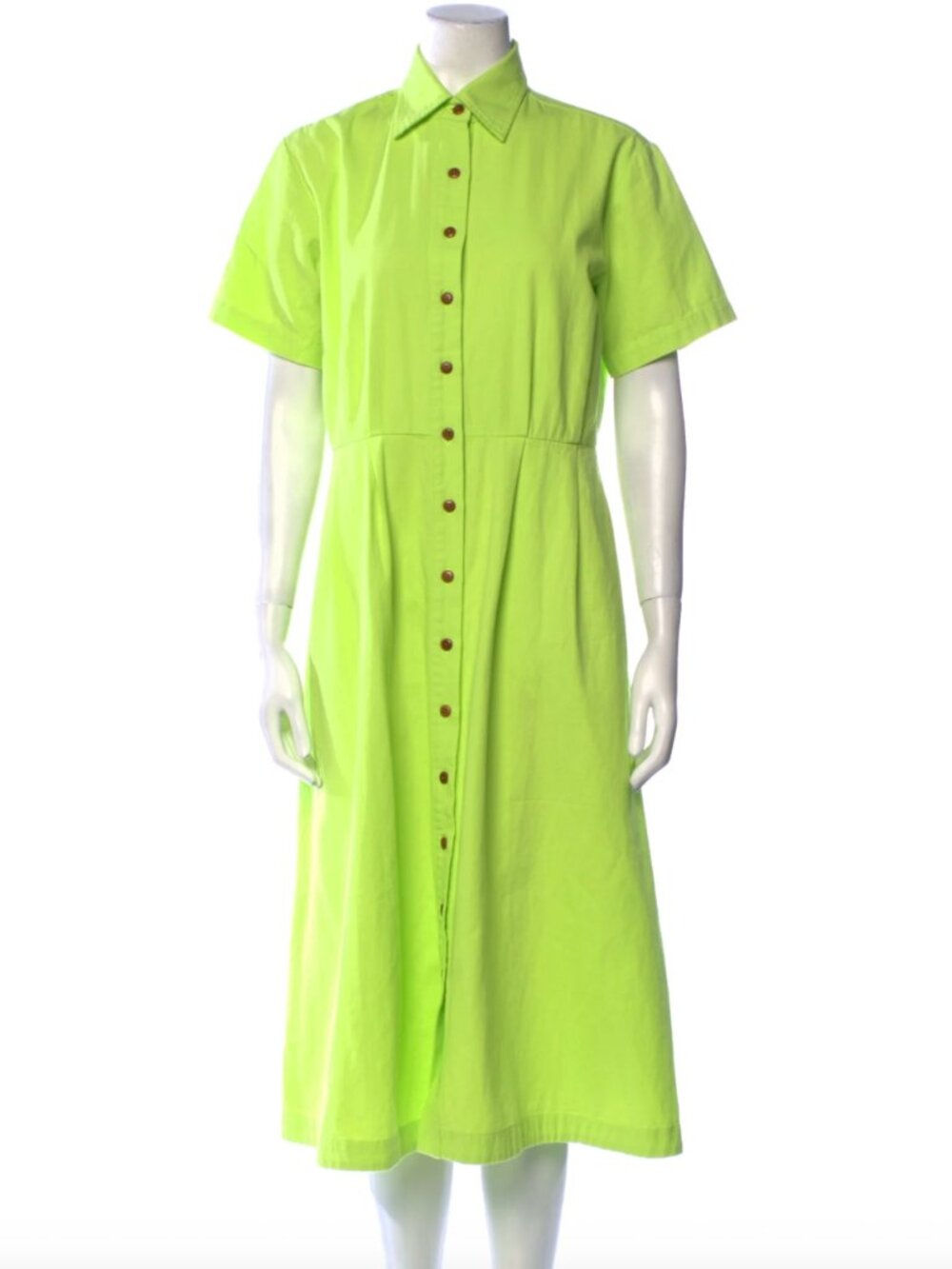 Ilana Kohn RARE Bright Acid Green-Yellow Neon Shirt Dress